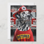 Feuerwehrruhestand Party mit Dalmatinenhund Einladung (Vorderseite)