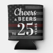 Feuerwehrruhestand Party Personalisierte rote Lini Dosenkühler (Rückseite)