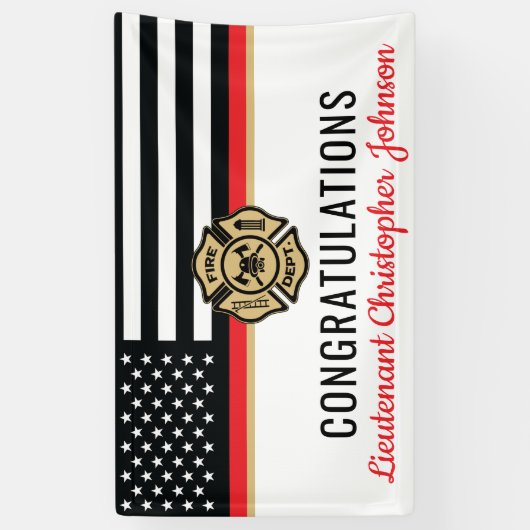 Feuerwehrruhestand Party Thin Red Line Feuerwehrma Banner (Vertikal)