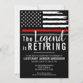 Feuerwehrruhestand Party Thin Red Line Feuerwehrma Einladung (Vorderseite)