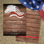 Feuerwehrruhestand Party Thin Red Line Rustikal Einladung