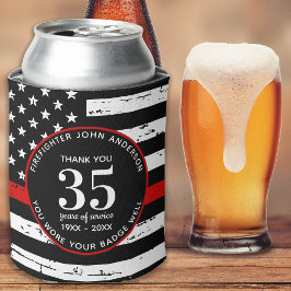 Feuerwehrruhestand Personalisiert dünne rote Linie Dosenkühler