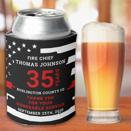 Feuerwehrruhestand Personalisiert dünne rote Linie Dosenkühler