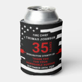 Feuerwehrruhestand Personalisiert dünne rote Linie Dosenkühler (Kanne Vorderseite)
