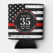 Feuerwehrruhestand Personalisiert dünne rote Linie Dosenkühler (Vorderseite)