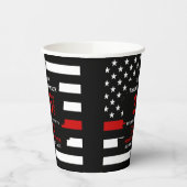 Feuerwehrruhestand Personalisiert dünne rote Linie Pappbecher (Links)