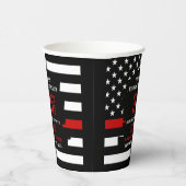 Feuerwehrruhestand Personalisiert dünne rote Linie Pappbecher (Rechts)