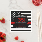 Feuerwehrruhestand Personalisiert dünne rote Linie Serviette (Beispiel)