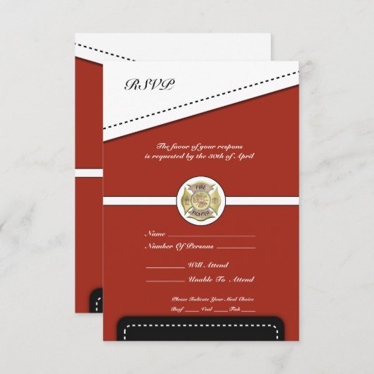 Feuerwehrruhestand RSVP Karte (Vorne/Hinten)
