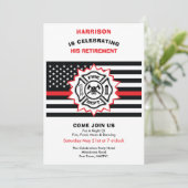 Feuerwehrruhestand - Thin Red Line Celebration I Einladung (Stehend Vorderseite)