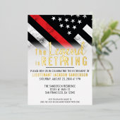 Feuerwehrruhestand Thin Red Line Flag Fireman Folieneinladung (Stehend vorne)