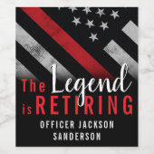 Feuerwehrruhestand Thin Red Line Flag Fireman Weinetikett (Einzelnes Label)