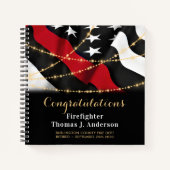 Feuerwehrruhestand Thin Red Line Flaggengast Notizblock (Vorderseite)