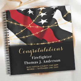 Feuerwehrruhestand Thin Red Line Flaggengast Notizblock