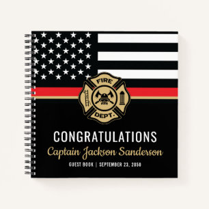 Feuerwehrruhestand Thin Red Line Gast Notizblock