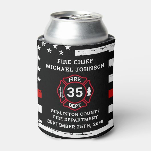 Feuerwehrruhestand Thin Red Line Malteser Kreuz Dosenkühler (Kanne Vorderseite)