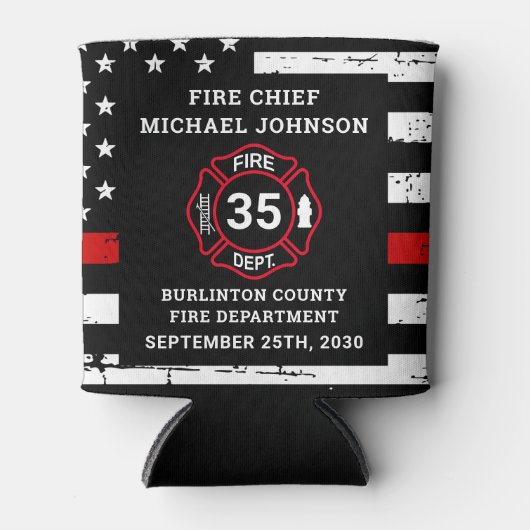 Feuerwehrruhestand Thin Red Line Malteser Kreuz Dosenkühler (Vorderseite)