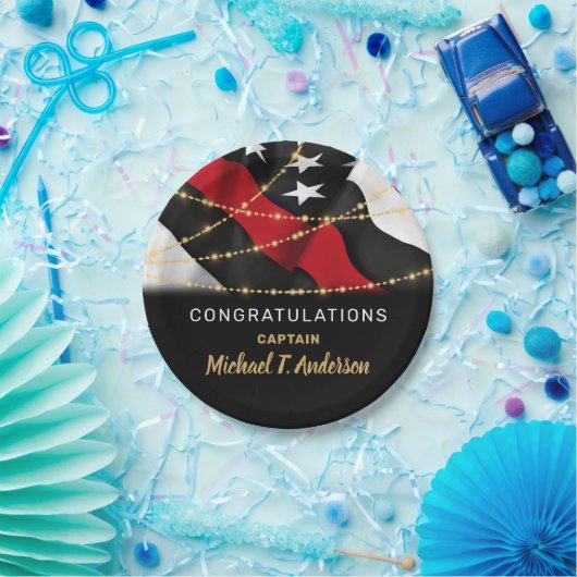 Feuerwehrruhestand Thin Red Line Party Pappteller (Party)