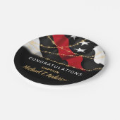 Feuerwehrruhestand Thin Red Line Party Pappteller (Schrägansicht)