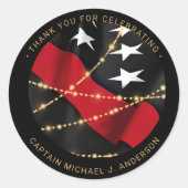 Feuerwehrruhestand Thin Red Line Party Runder Aufkleber (Vorderseite)