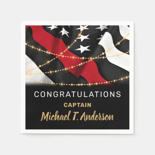 Feuerwehrruhestand Thin Red Line Party Serviette (Vorderseite)