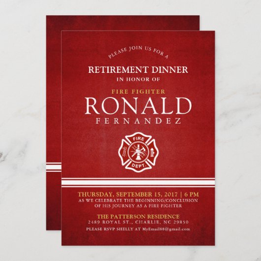 Feuerwehrruhestandessen | Einladung zu Veranstaltu (Vorne/Hinten)