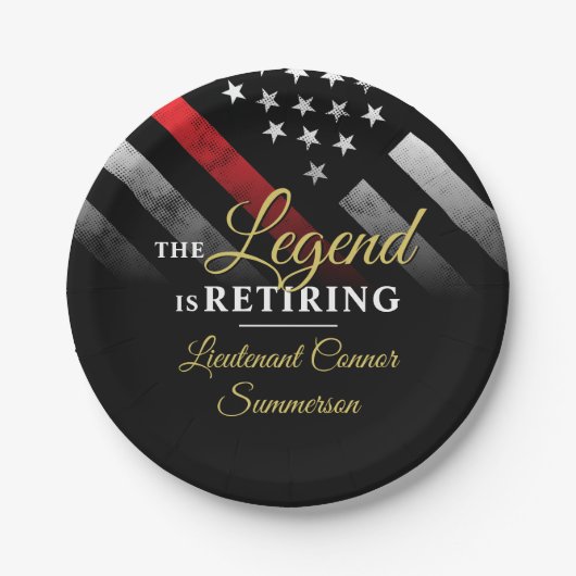 Feuerwehrruhestandsabteilung Feuerwehrmann Pappteller (Vorderseite)