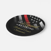 Feuerwehrruhestandsabteilung Feuerwehrmann Pappteller (Schrägansicht)