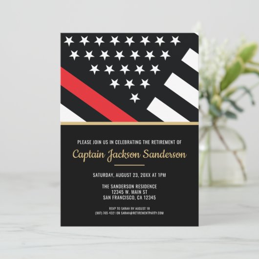 Feuerwehrruhestandsabteilung Party Einladung (Stehend Vorderseite)