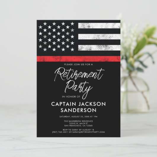 Feuerwehrruhestandsabteilung Party Einladung (Stehend Vorderseite)
