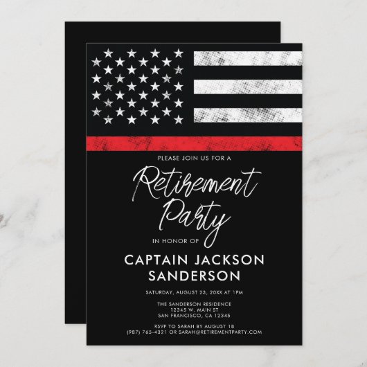 Feuerwehrruhestandsabteilung Party Einladung (Vorne/Hinten)