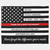 Feuerwehrruhestandsdienst - dünne rote Flagge Fleecedecke (Vorderseite (Horizontal))