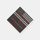 Feuerwehrruhestandsfahne Party dünne rote Linie Serviette (Ecke)