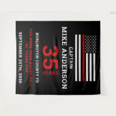 Feuerwehrruhestandsfahne Party dünne rote Linie Wandteppich (Vorderseite (Horizontal))