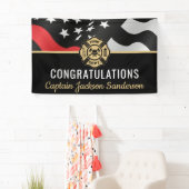 Feuerwehrruhestandsfahne Partys Fireman Red Line F Banner (Insitu)