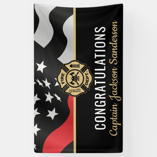 Feuerwehrruhestandsfahne Partys Fireman Red Line F Banner (Vertikal)