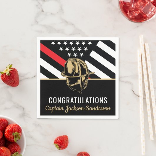 Feuerwehrruhestandsfahne Partys Fireman Red Line F Serviette (Beispiel)