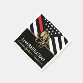 Feuerwehrruhestandsfahne Partys Fireman Red Line F Serviette (Ecke)