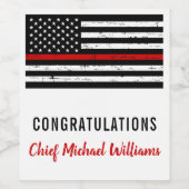 Feuerwehrruhestandsfahne Thin Red Line Feuerwehrfl Weinetikett (Einzelnes Label)