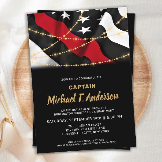 Feuerwehrruhestandsfeuerdienst - rote Linie für Fe Einladung