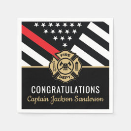 Feuerwehrruhestandsflagge Fireman Red Line Serviette