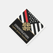 Feuerwehrruhestandsflagge Fireman Red Line Serviette (Ecke)