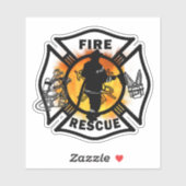 Feuerwehrrutsche Aufkleber (Blatt)