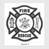 Feuerwehrrutsche Aufkleber (Blatt)