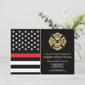 Feuerwehrschiff Abschluss Feuerwehr-Akademie Flag  Einladung (Stehend Vorderseite)