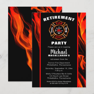 Feuerwehrschiff Abzeichen Feuerwehrruhestand Party Einladung
