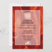 Feuerwehrschiff Abzeichen Feuerwehrruhestand Party Einladung (Vorderseite)