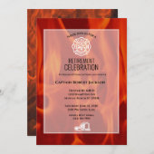 Feuerwehrschiff Abzeichen Feuerwehrruhestand Party Einladung (Vorne/Hinten)