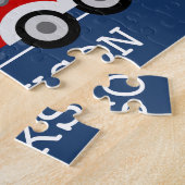 Feuerwehrschiff Blue Polka Dot Personalisierte Kin Puzzle (Seite)