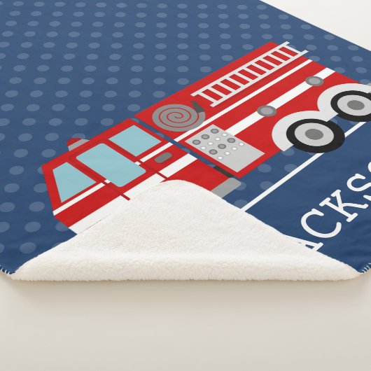 Feuerwehrschiff Blue Polka Dot Personalisierter Ju Sherpadecke (3/4)